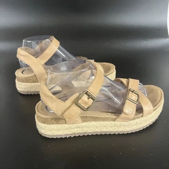 AETREX Leather Paula Arch Support Platform Sandals Espadrille EU 40 US 9-9.5 - Picture 4 of 11